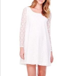 Ingrid & Isabel Dot Lace White Maternity Dress